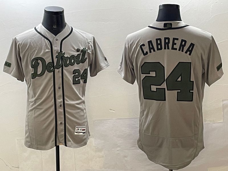 Men Detroit Tigers #24 Cabrera Grey Fashion Elite 2025 Nike MLB Jersey style 1